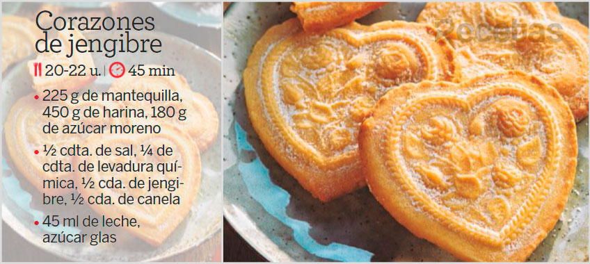 Galletas de jengibre en forma de corazón